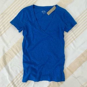 J. Crew NWT Vintage Cotton V-Neck Tee in Heather Azure SZ S